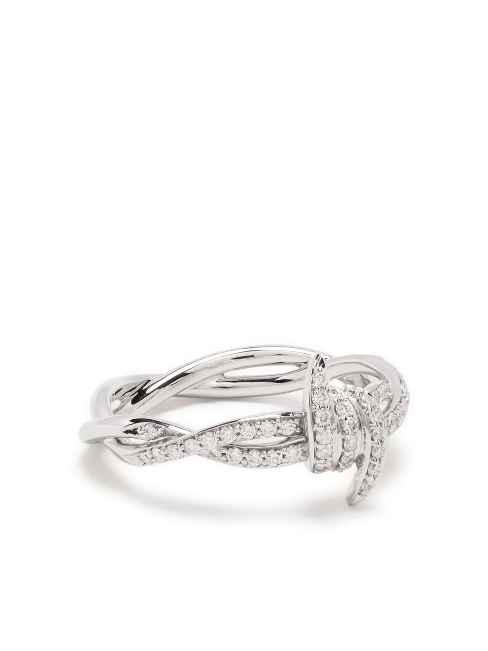 18kt white gold Thorn Forget Me Knot diamond ring - Silver