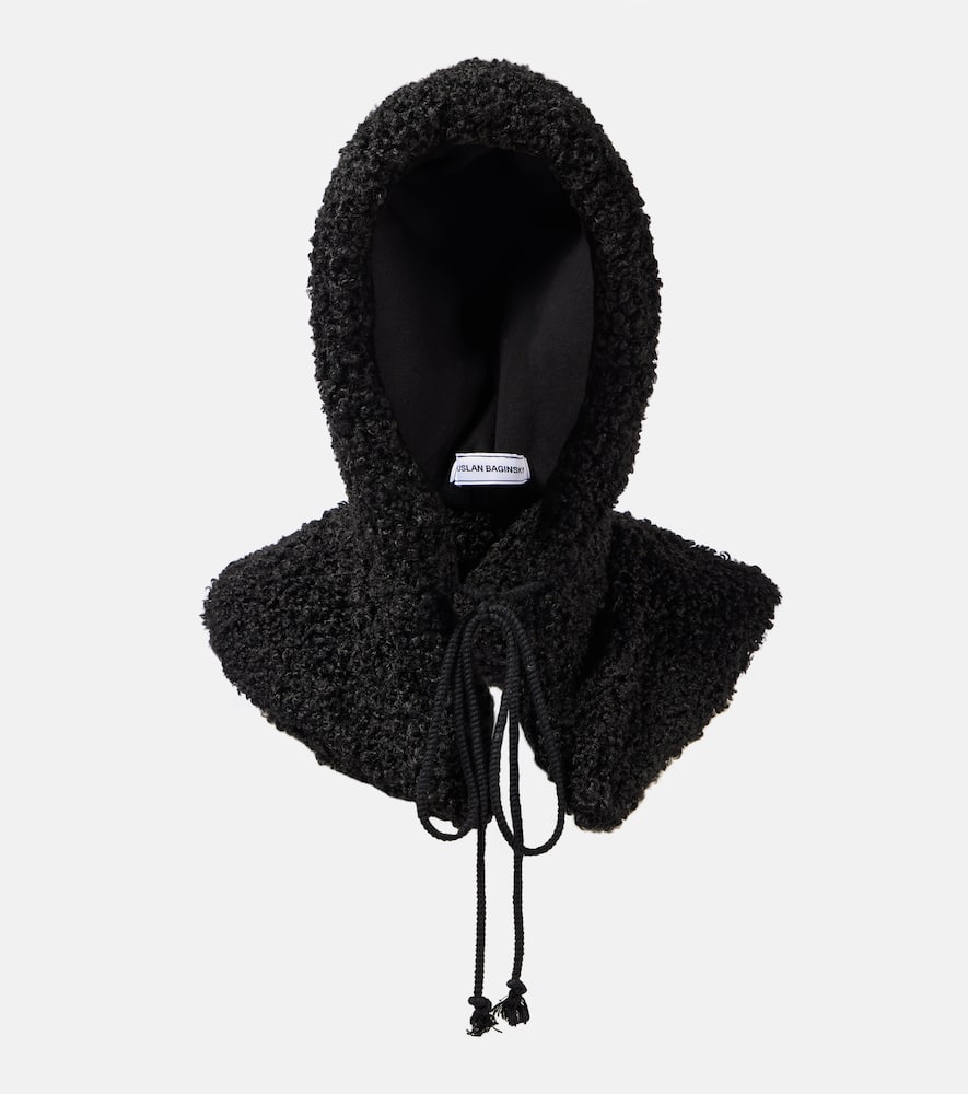 Faux shearling hood