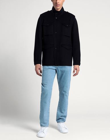 Paltò Fabbrica Man Jacket Midnight blue Size 42 Wool, Nylon