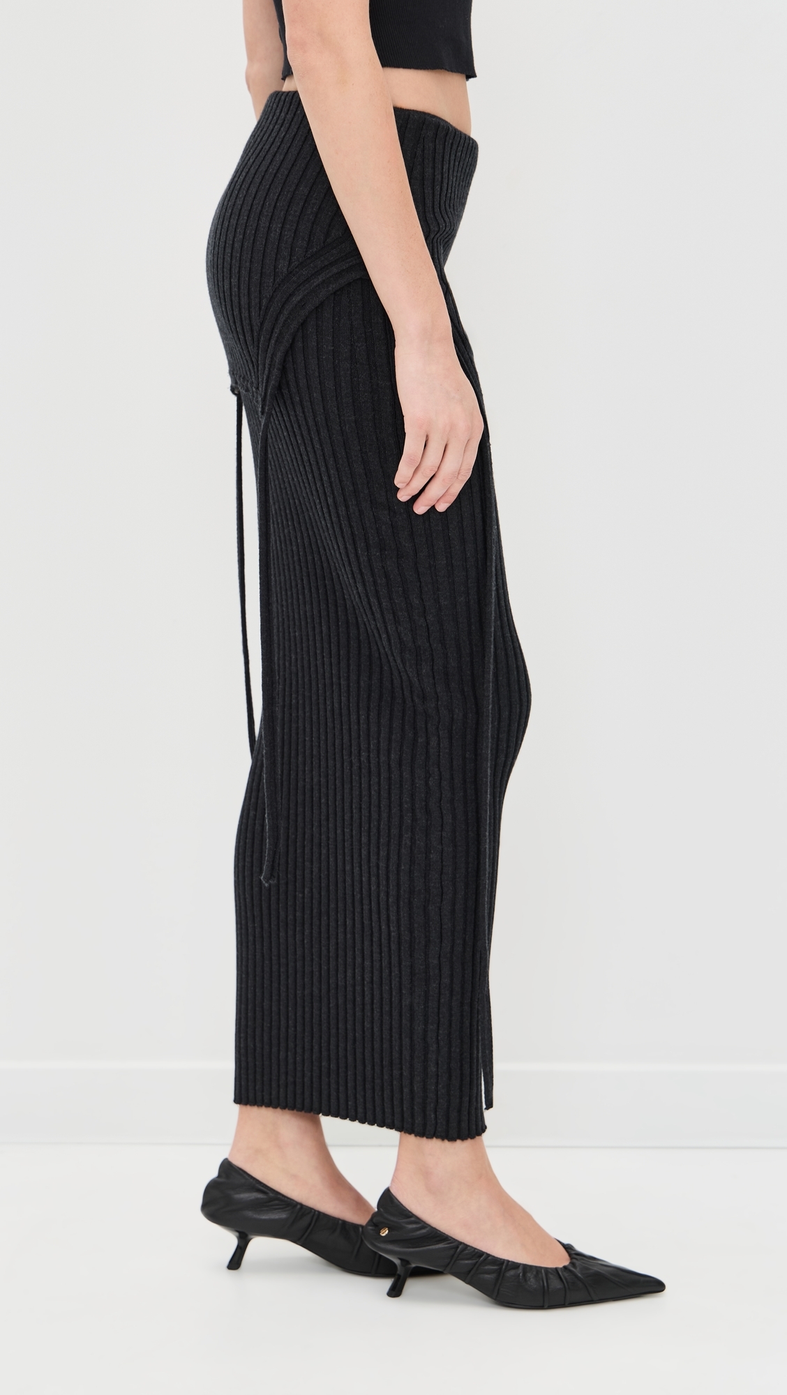 Flipped Skirt Charcoal Melange