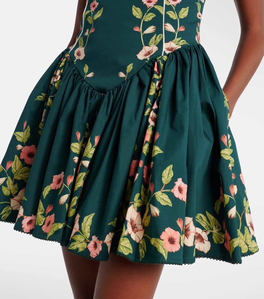 Pluma floral cotton minidress