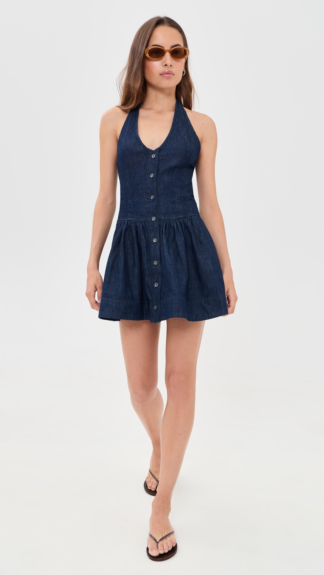 Clean Break Denim Mini Dress Night Wash