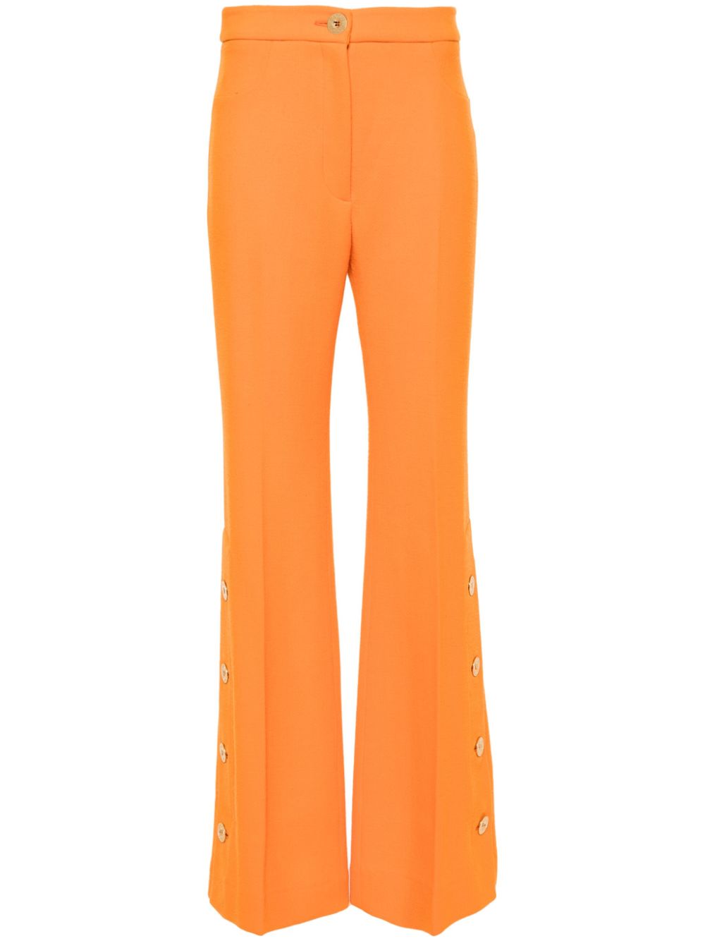 Side-buttoned tapered trousers - Orange