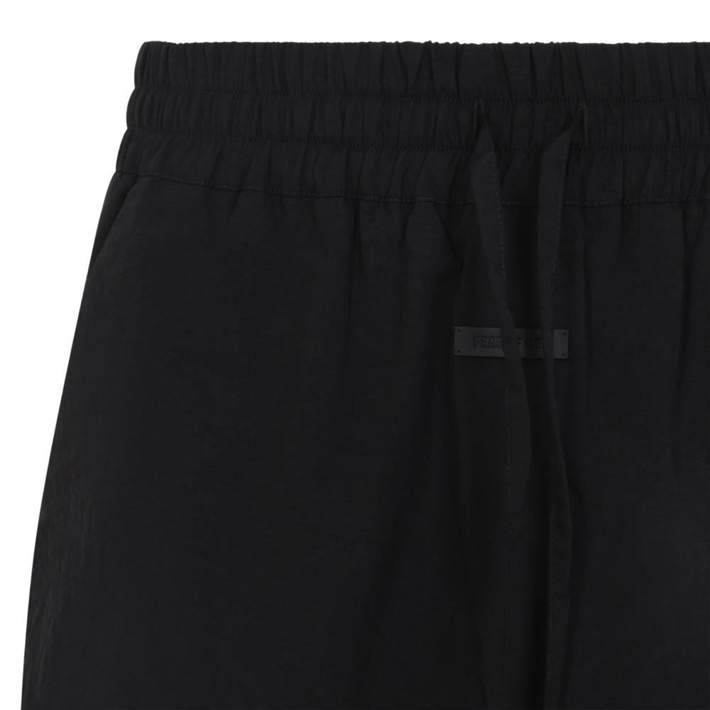 Black Relaxed Solid Shorts