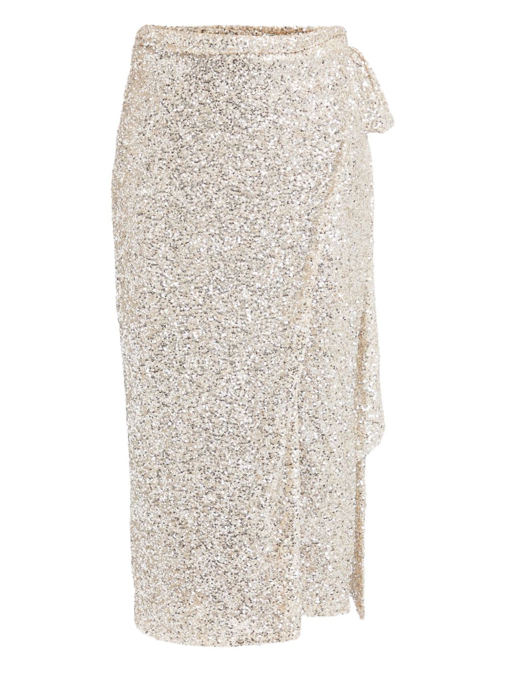 Sequin wrap asymmetric skirt - Silver