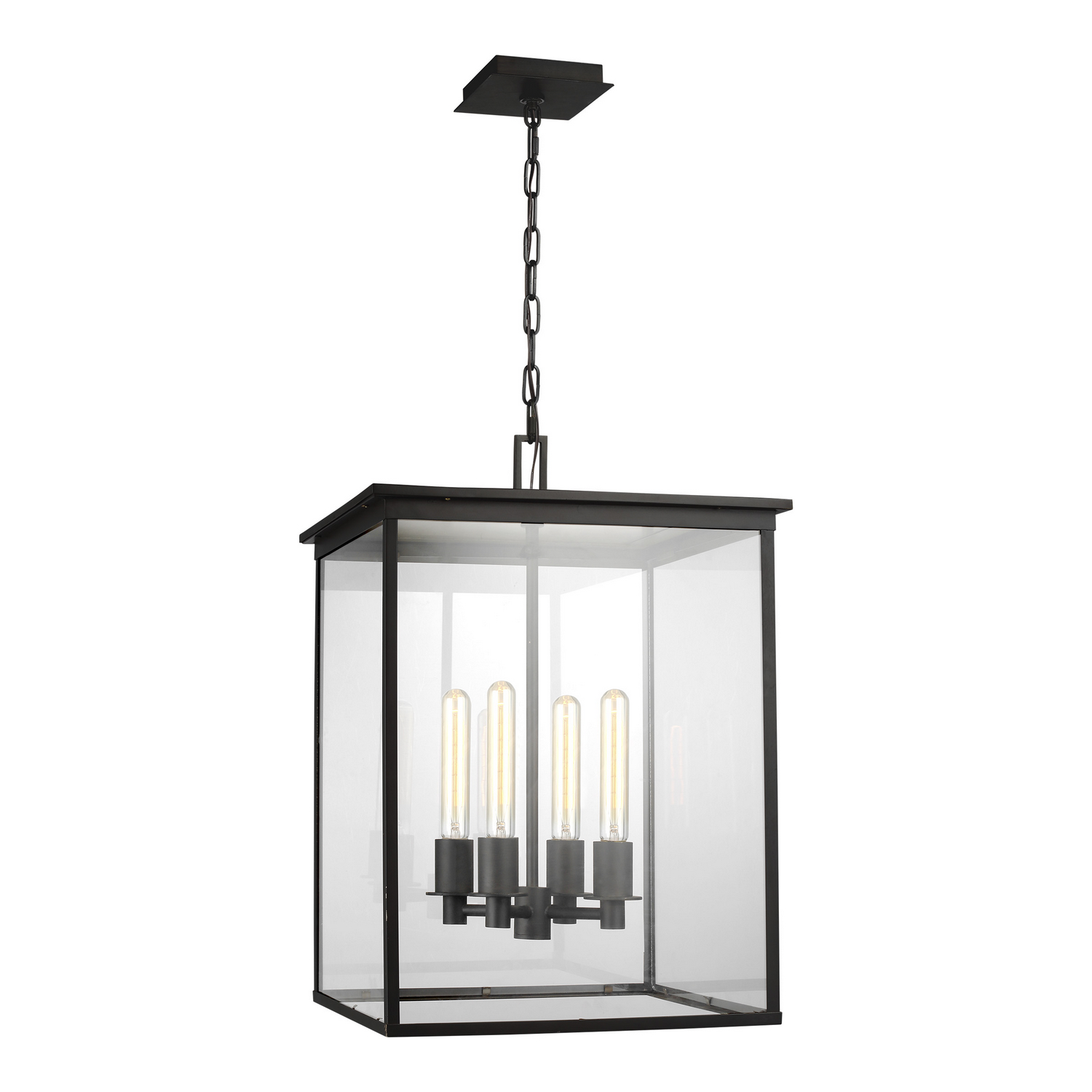 Visual Comfort Studio Freeport 4-Light Outdoor Hanging Light in Heritage Copper by Chapman & Myer
