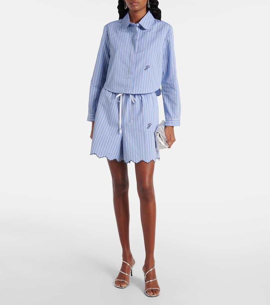 Bengal stripe cropped poplin shirt