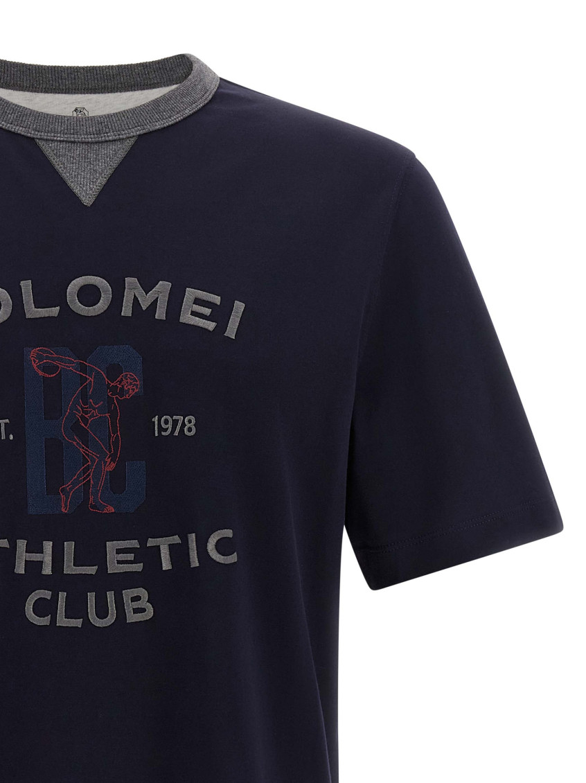 Blue Graphic Crew Neck T-Shirt
