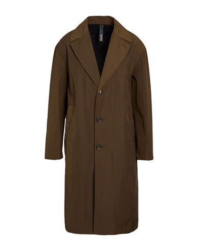 Hevò Man Overcoat & Trench Coat Military green Size 40 Polyester, Cotton
