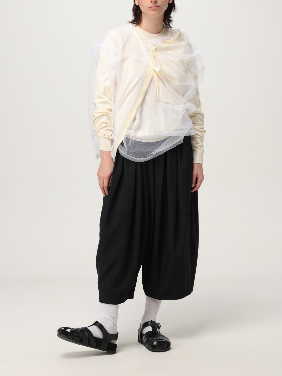 Comme Des Garçons ruffled flower top - Black