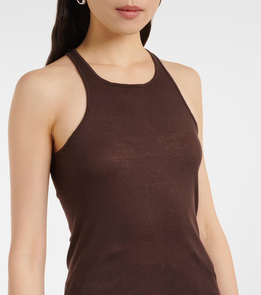 Ribbed-knit cotton tank top