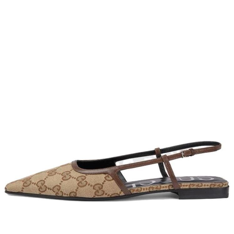 (WMNS) GG Slingback Ballet Flat 'Beige Ebony'