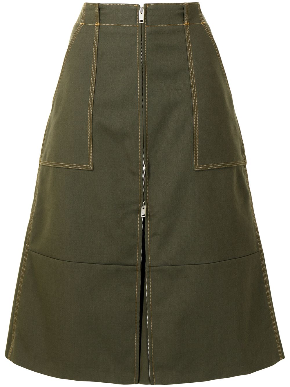 A-line midi skirt - Green