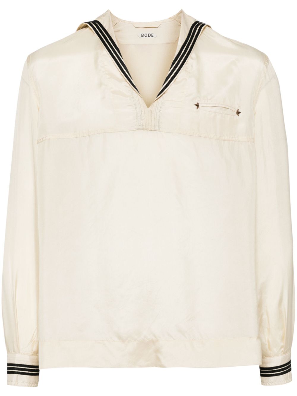 Cricket sailor-collar silk top - Neutrals