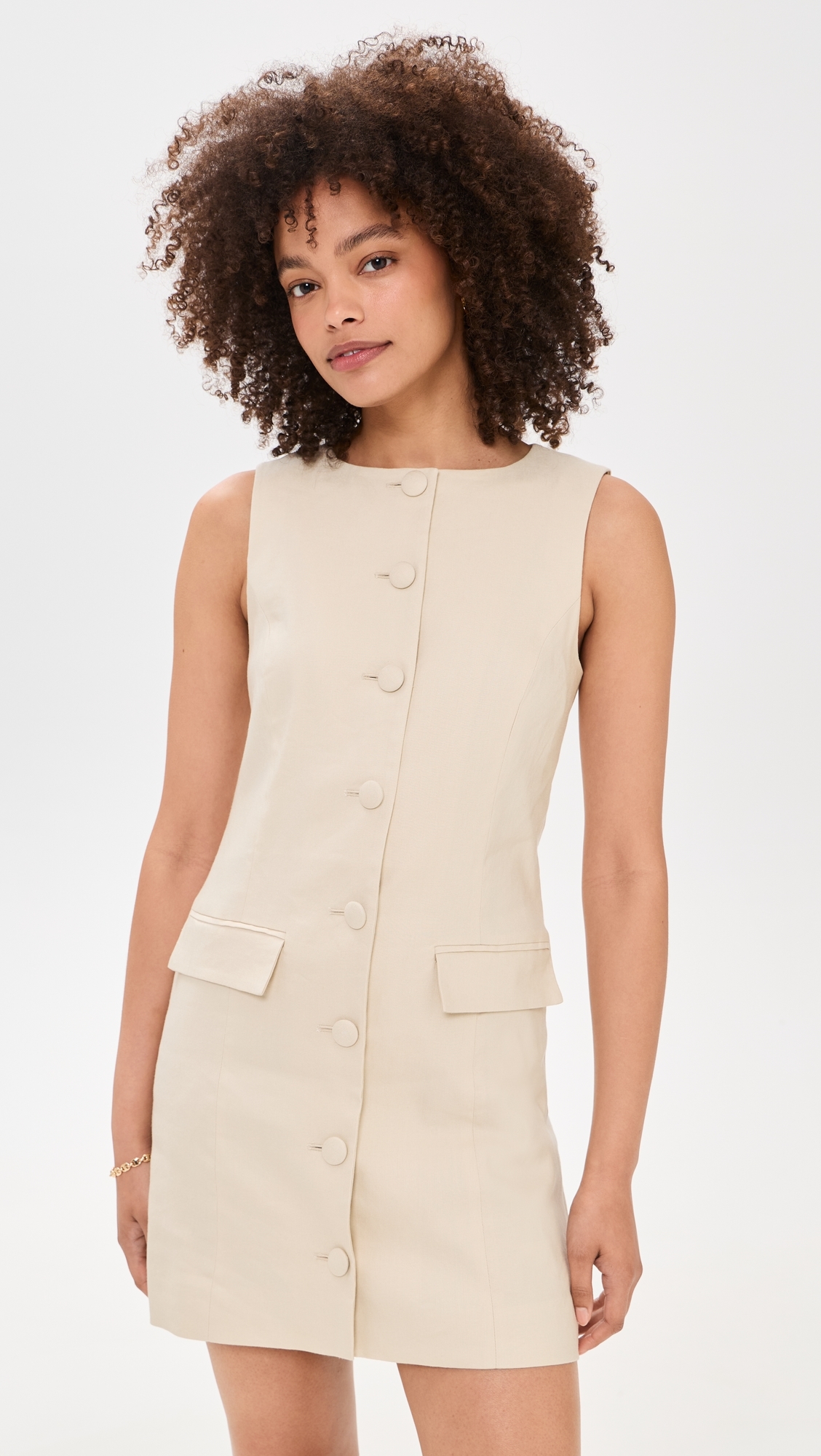 The Cece Linen Dress Light Khaki