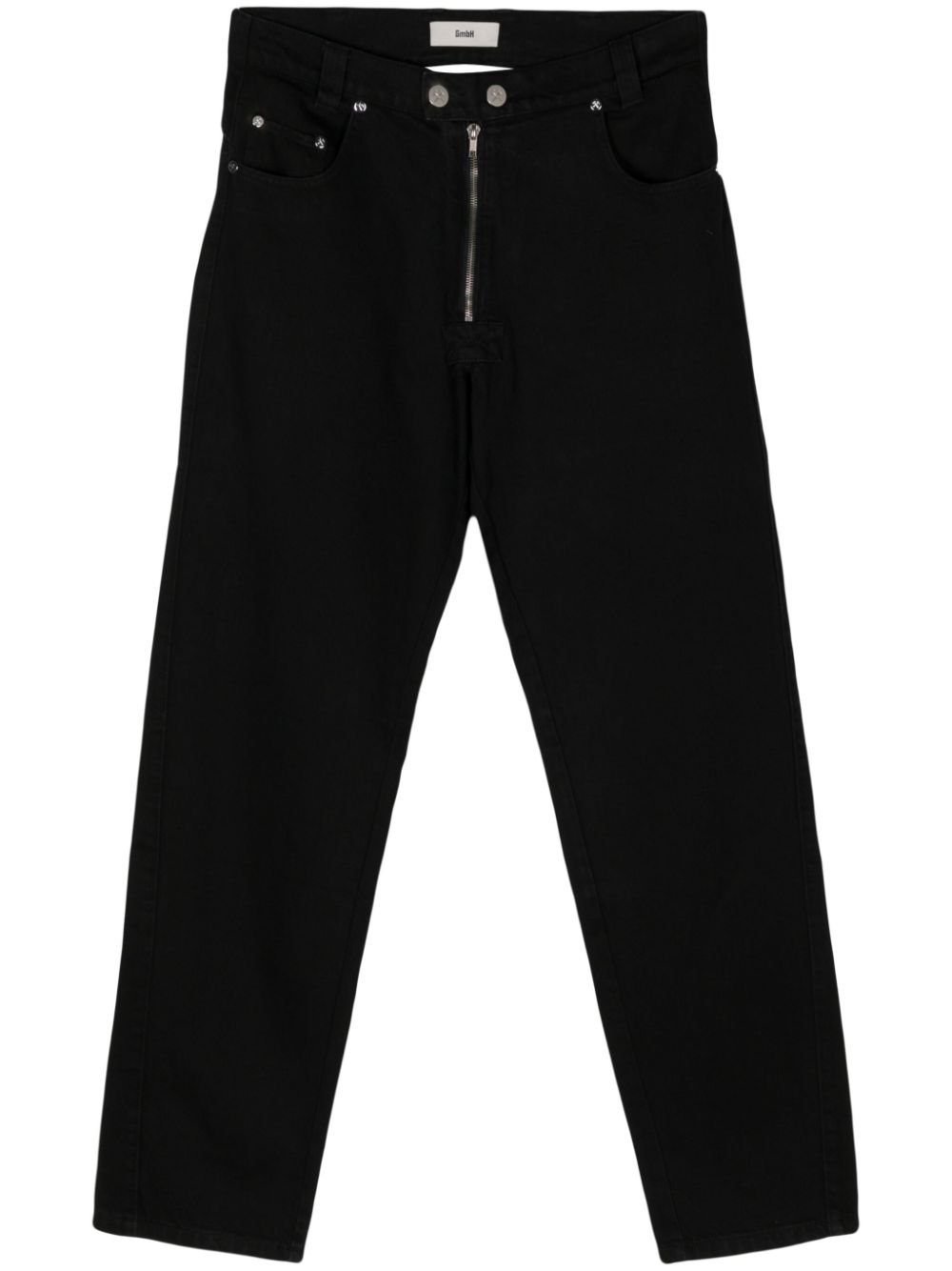 Rear cut-out slim-cut jeans - Black