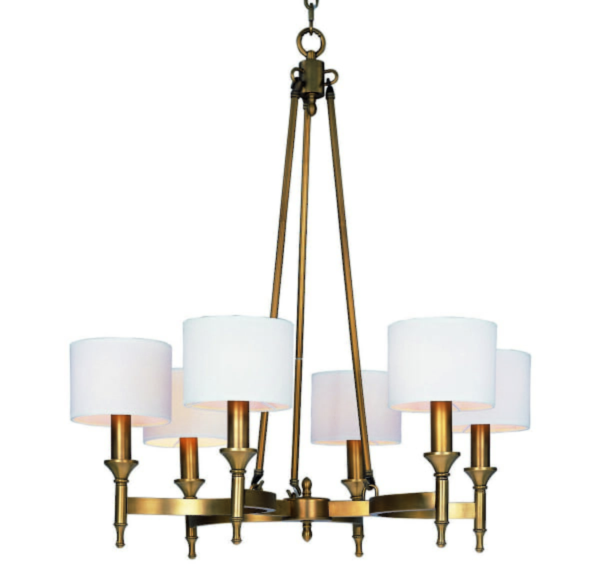Fairmont 30" 6-Light Chandelier in Natural Aged Bra