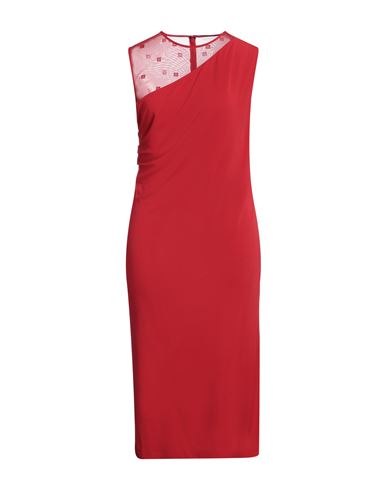 Woman Midi dress Red Size 8 Viscose, Polyamide, Elastane