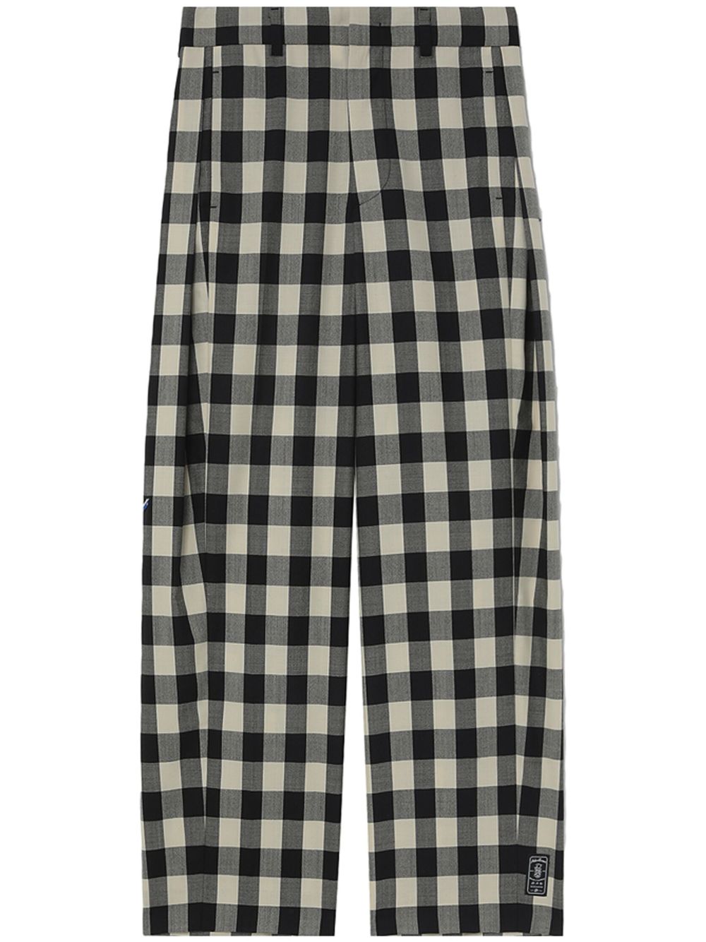 Aoker gingham wool trousers - Black