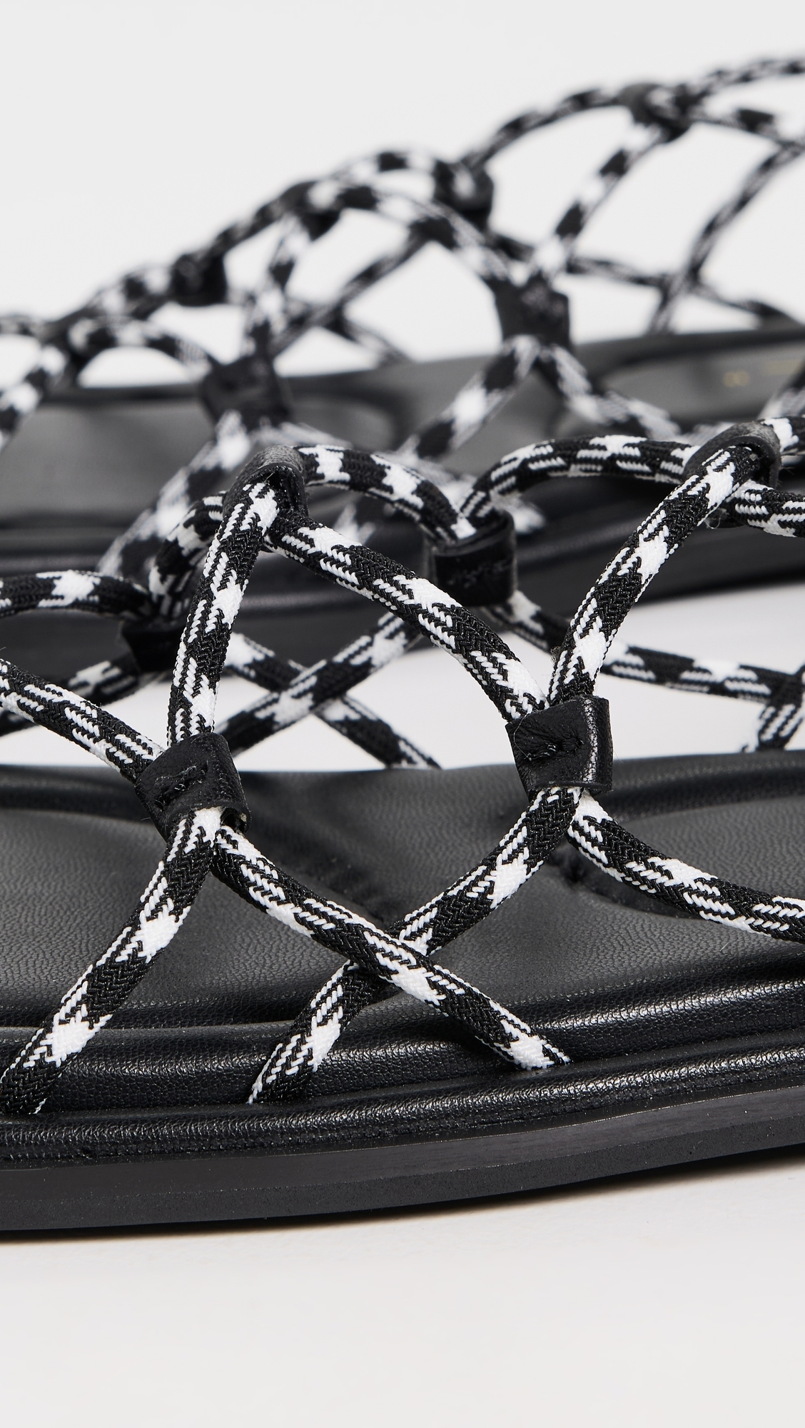 Intentionally Blank Lychee Sandals Black White