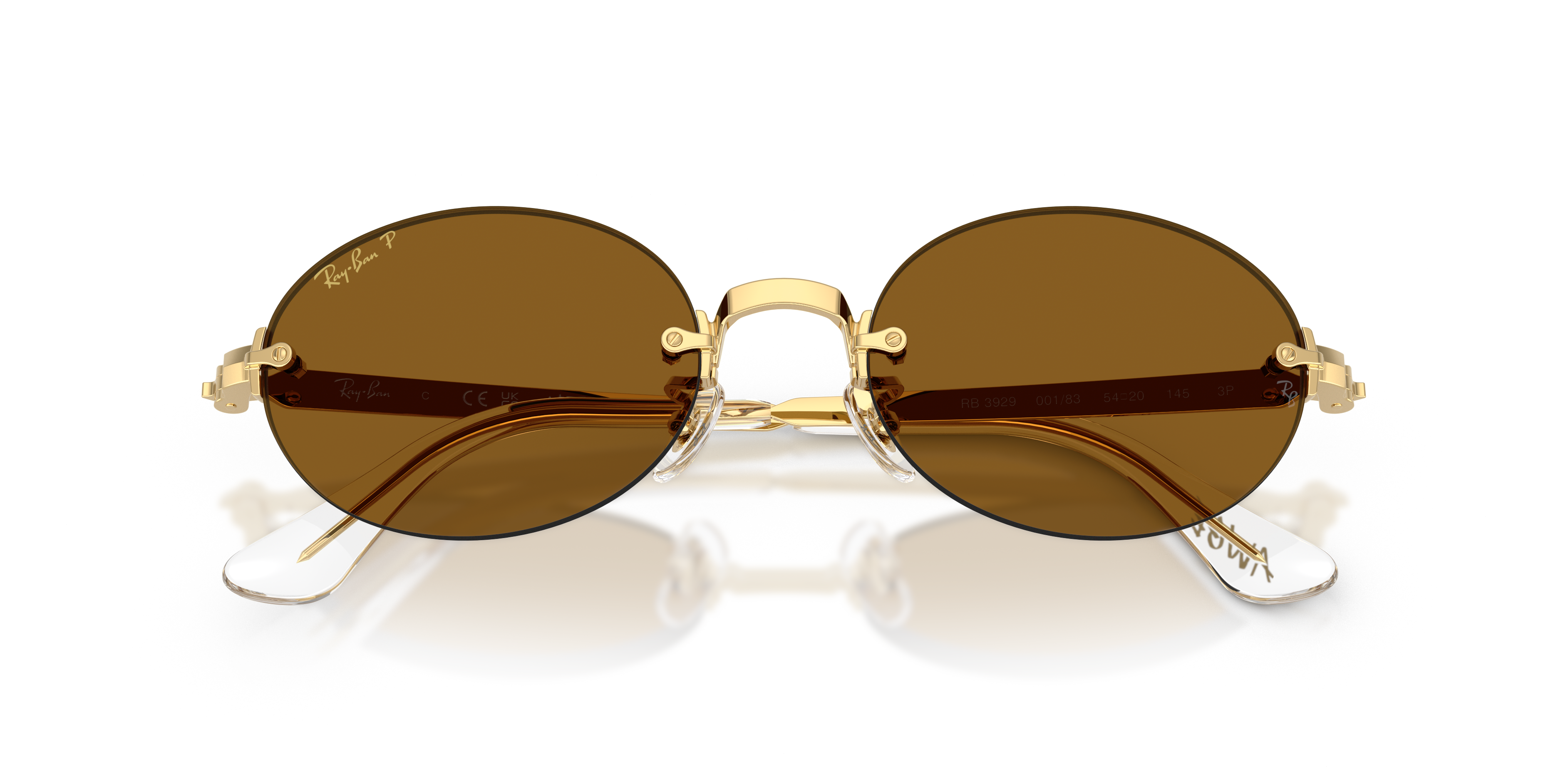 Ray - Ban Unisex Ray - Ban A$AP Rocky RB3929 001/83 Gafas de sol Metal Oro Marrón Redonda Polarizado