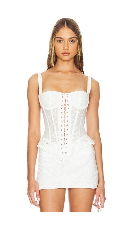 LIONESS Prophecy Tie Up Corset in White. -  XXL also in L, M, S, XL