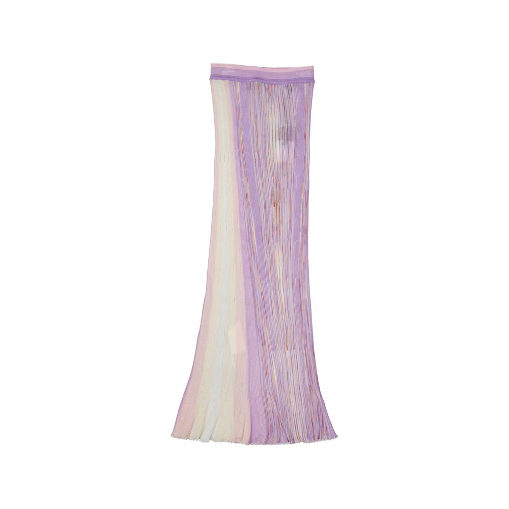 Ribbed Viscose Skirt — Purple