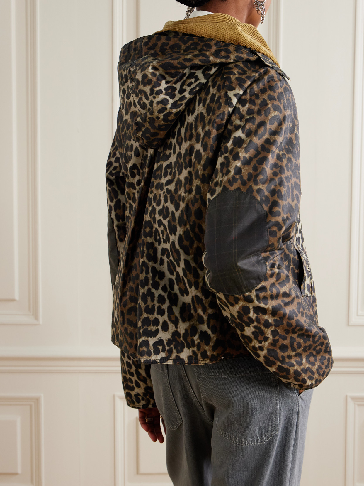 + Ganni Hooded Cheetah-print Waxed-cotton Jacket - Brown