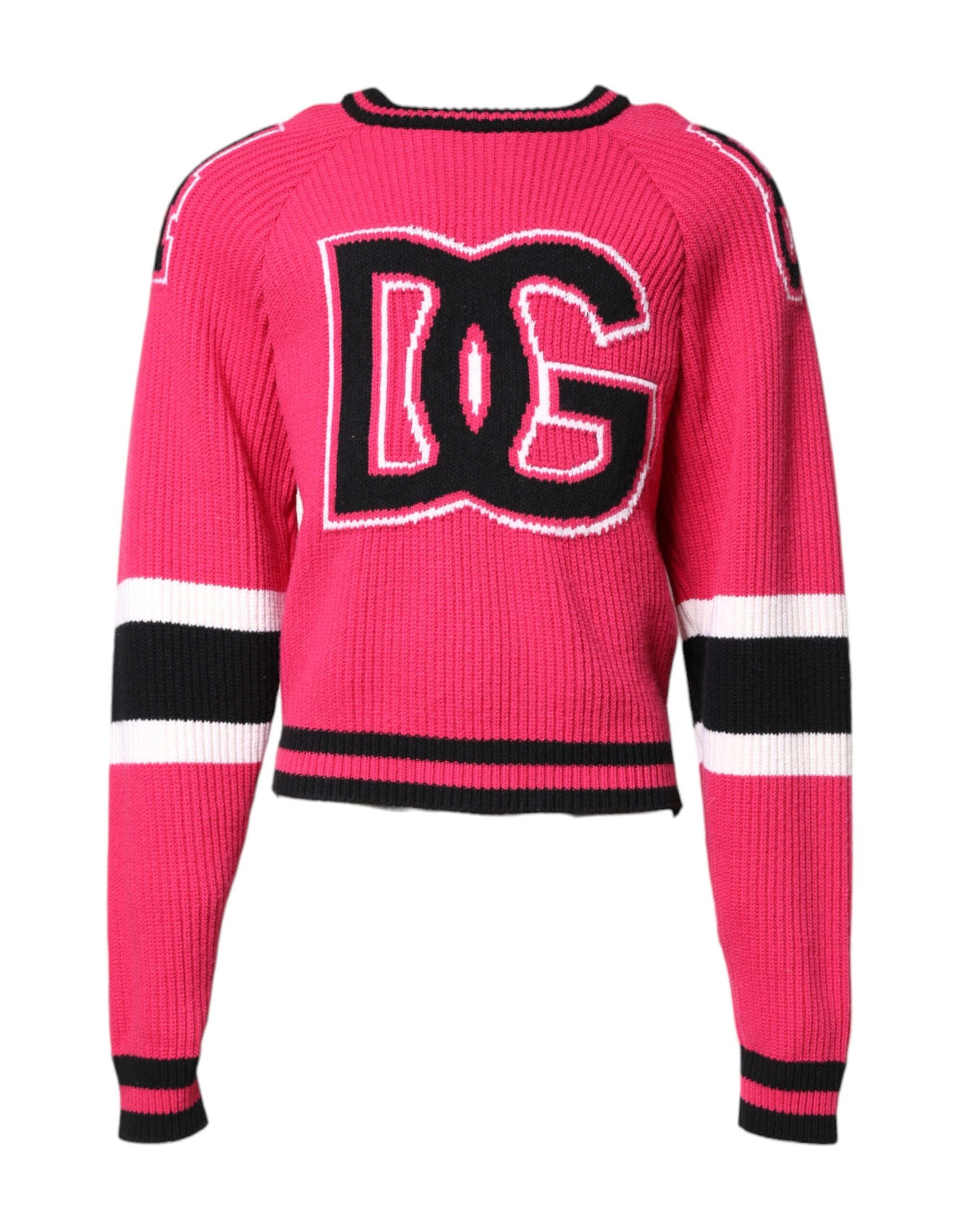 Logo-Embroidered Knit Sweatshirt — Pink