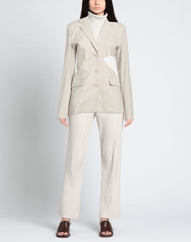 Woman Blazer Light grey Size L Wool