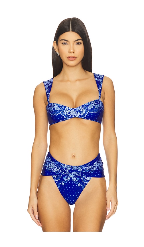 Agua Bendita x REVOLVE Malory Bikini Top in Blue. - M also in L