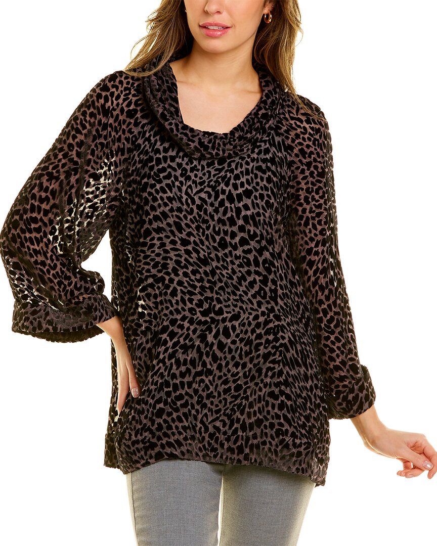 Tropanimal Burnout Silk-Blend Top
