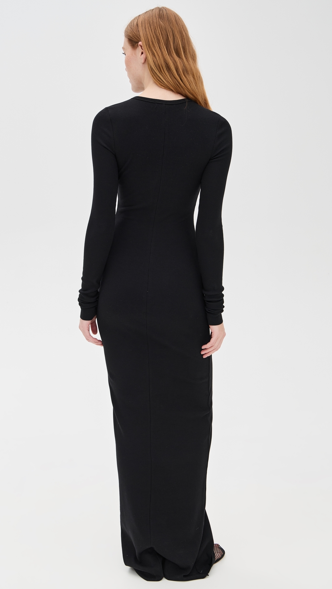 Eterne Long Sleeve Crewneck Maxi Dress Black 
