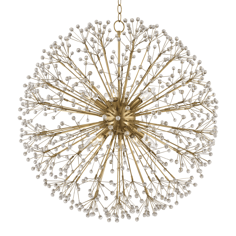 Dunkirk 10-Light Chandelier in Aged Bra