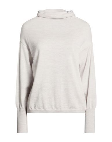 Woman Turtleneck Light grey Size 2 Merino Wool