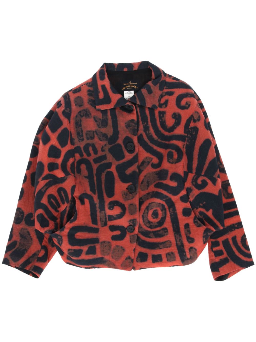 2014 abstract-print jacket - Orange