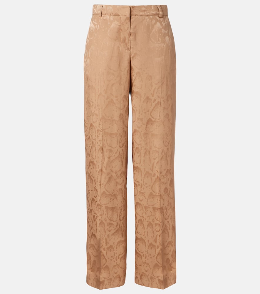 Silk-blend wide-leg pants