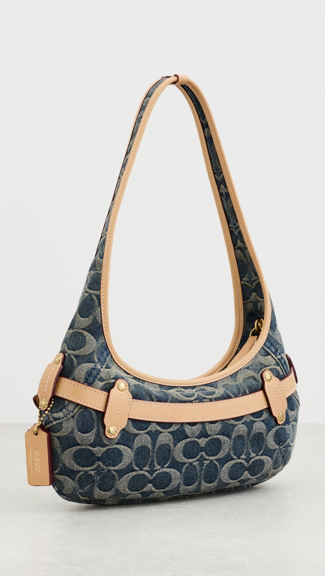 Belted Ergo Signature Jacquard Shoulder Bag 26 Denim One Size