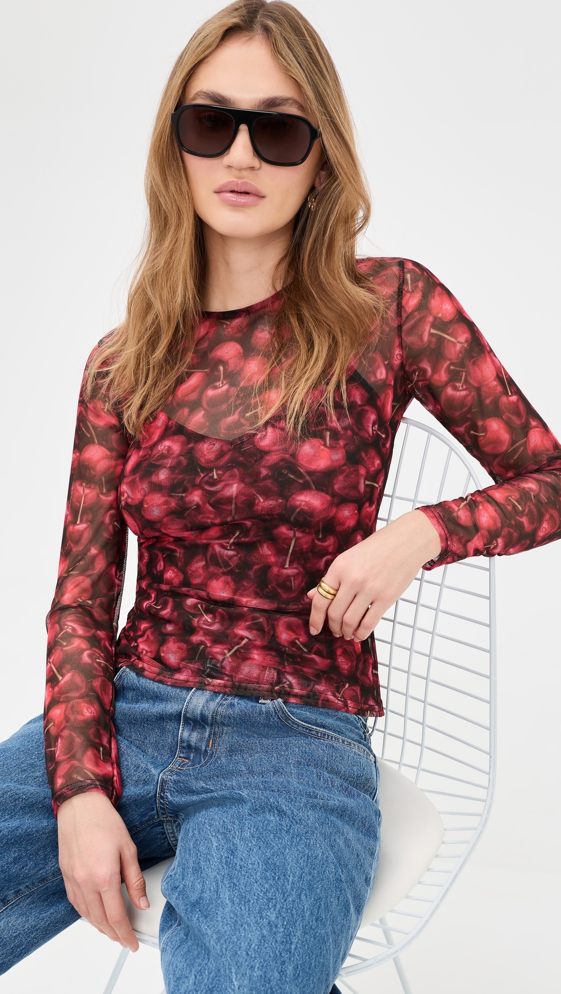 Cherry Mesh Top Red