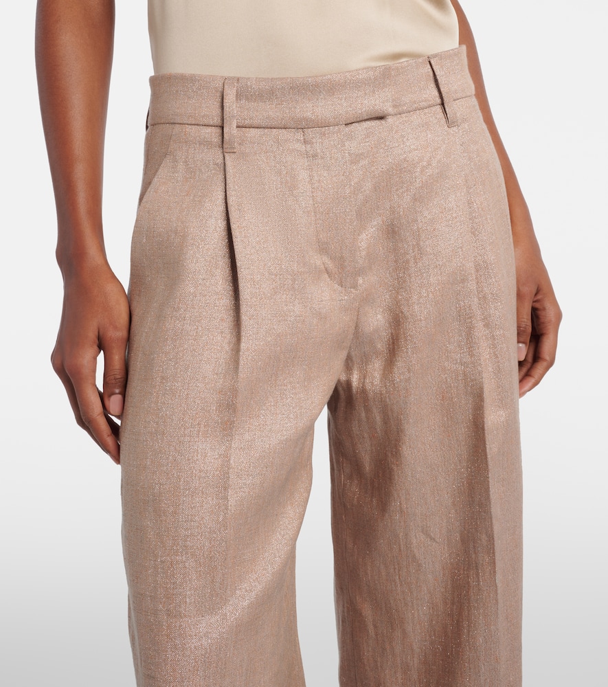 Linen-blend wide-leg pants