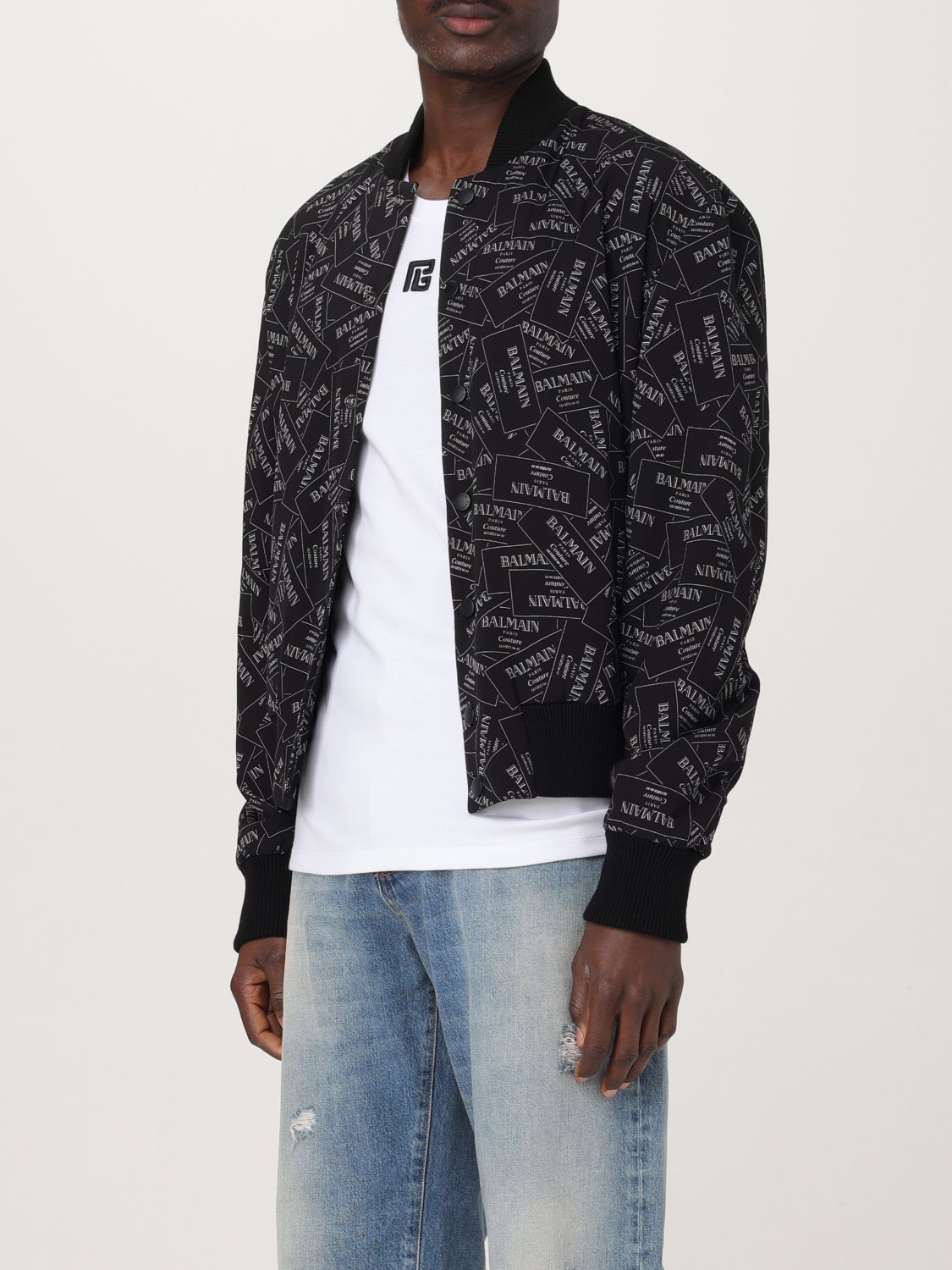 Printed bomber jacket - Black