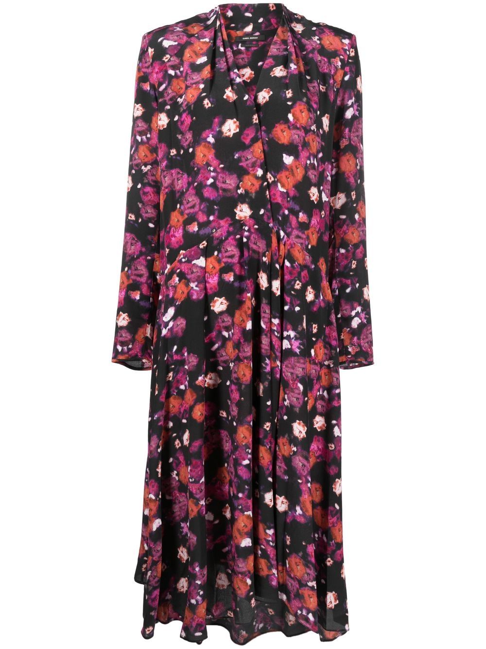 Floral-print dress - Black