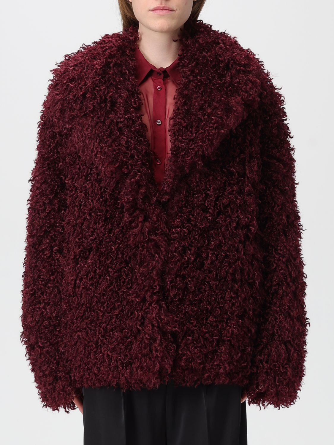 Fur Coats Woman color Brown