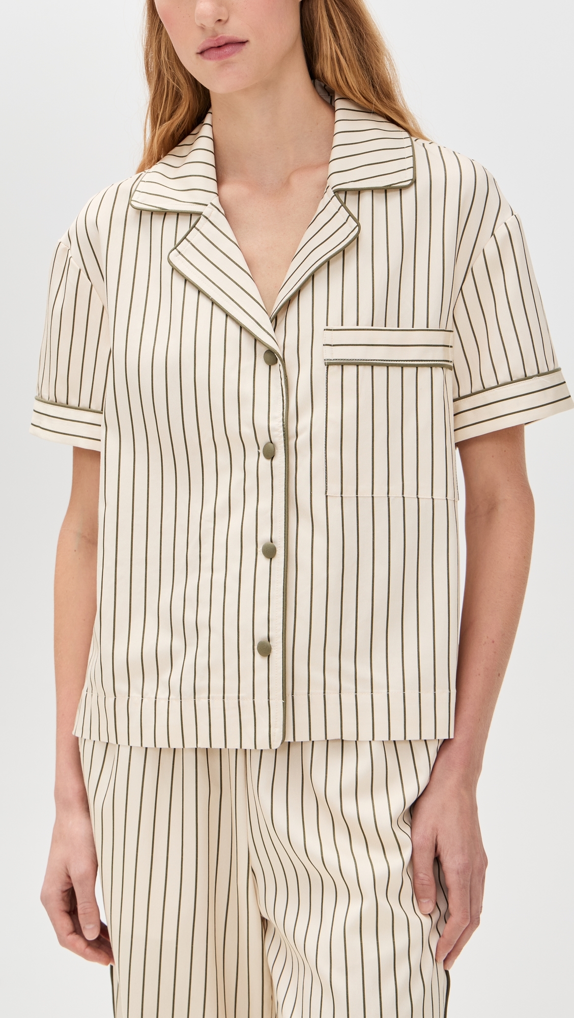 Short Sleeve Shirt Matcha Stripe