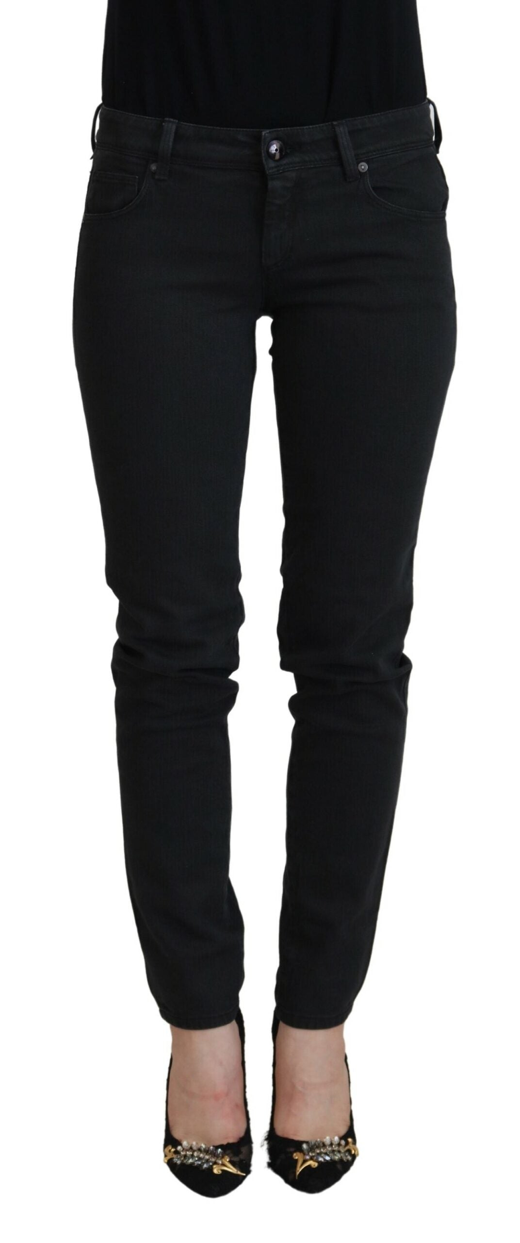 Cotton Skinny Jeans — Black