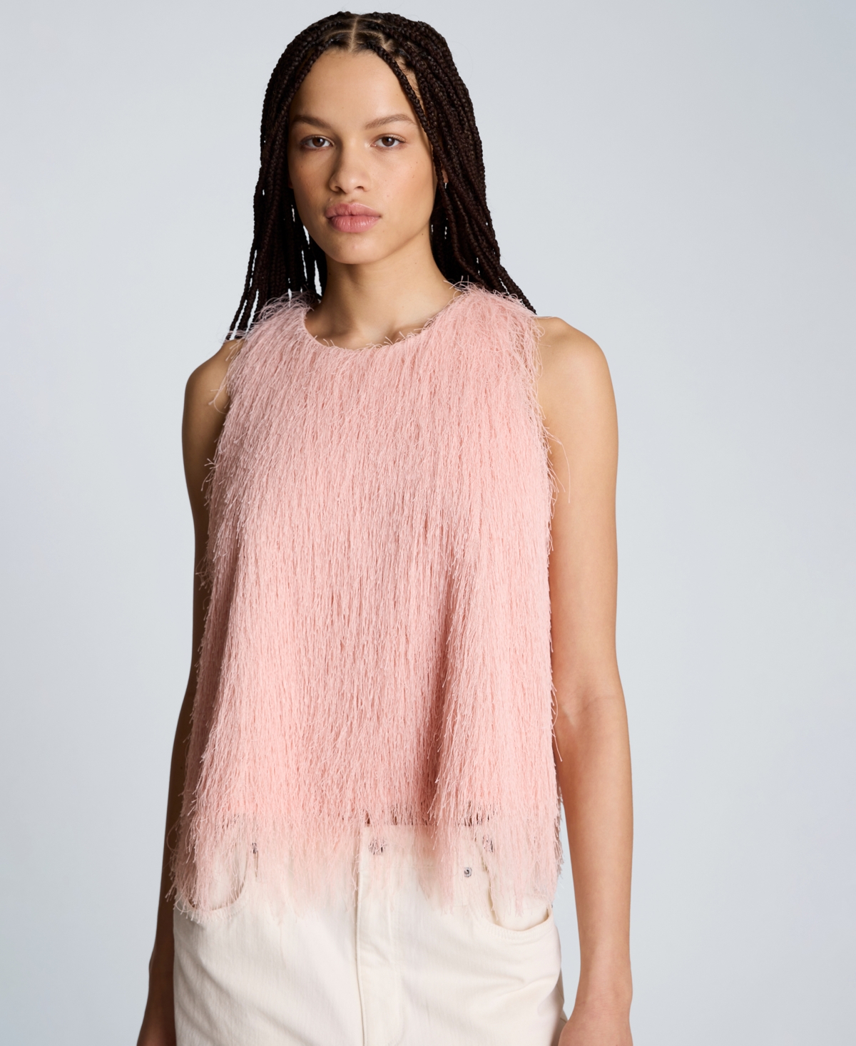 Women's Sleeveless Crewneck Tank Top - Pink Vapor