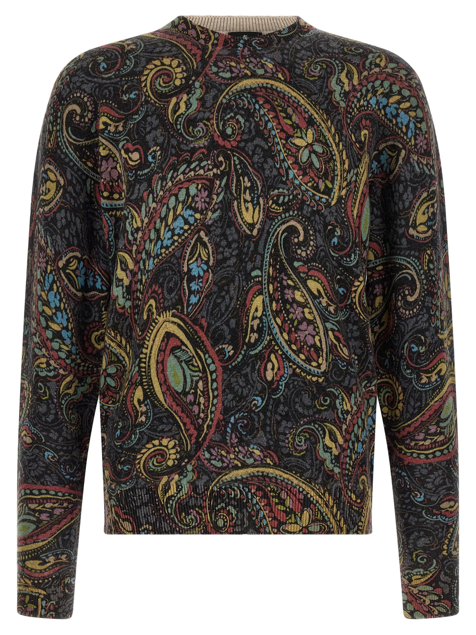 Paisley Wool Sweater — Charcoal