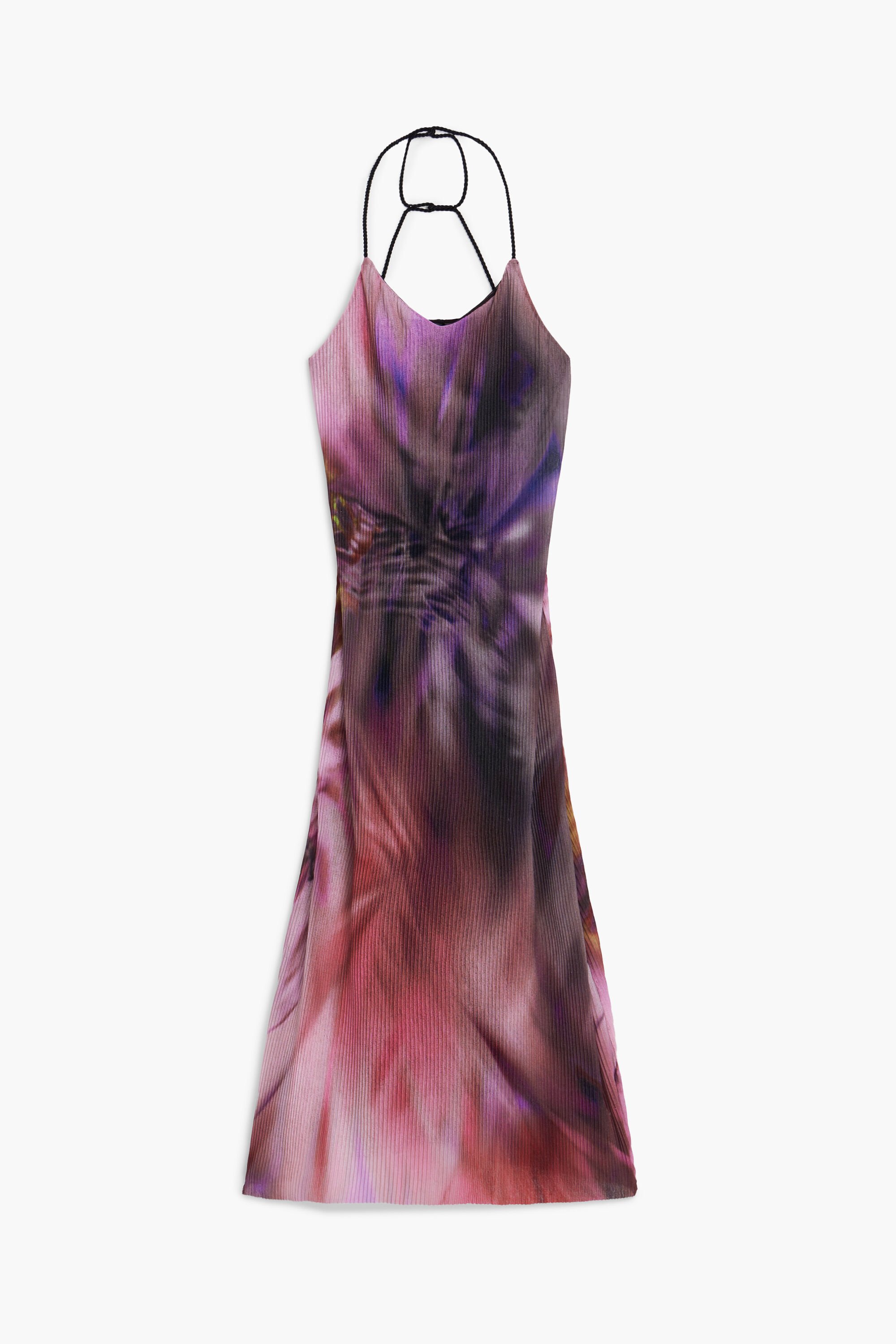 Pleated dress with floral print