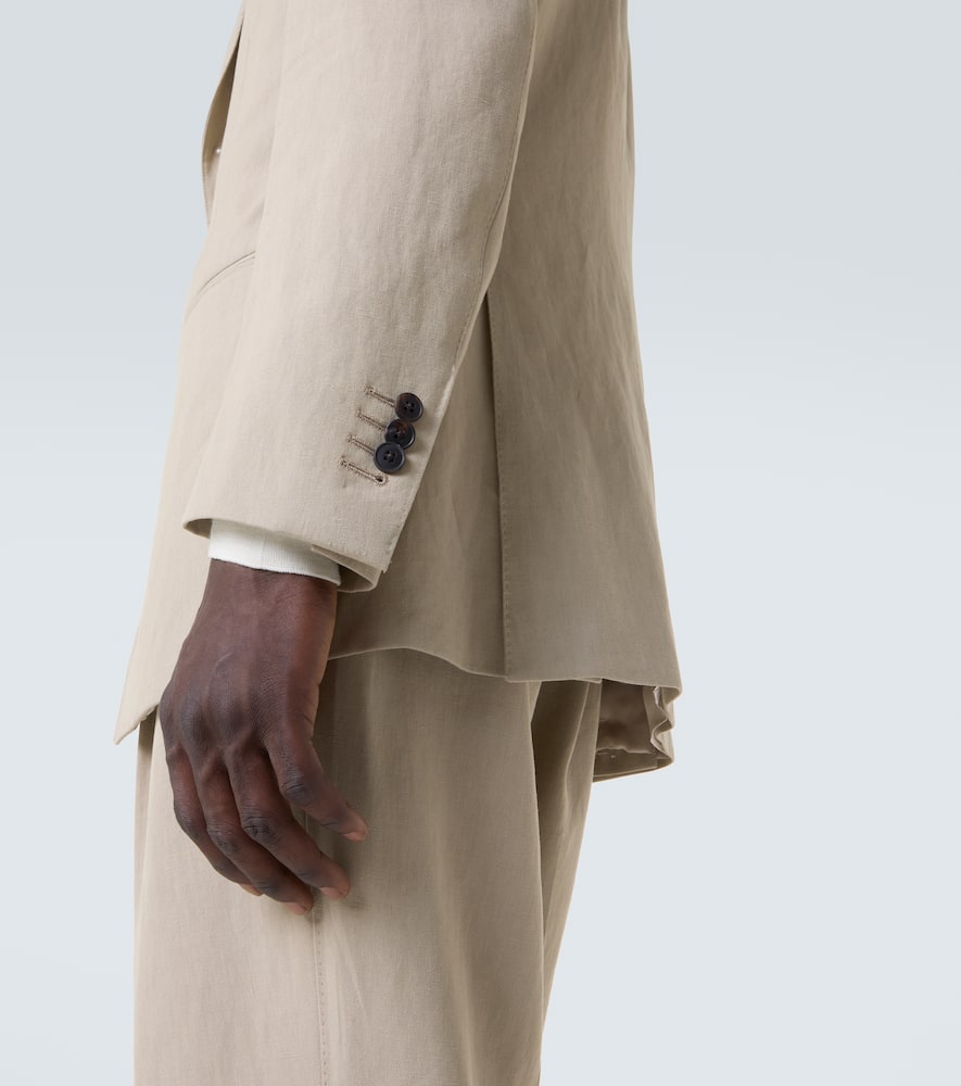 Single-breasted linen suit jacket