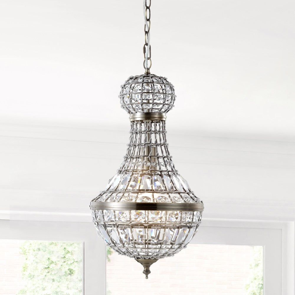 Regina 10" Crystal/Metal Empire LED Pendant